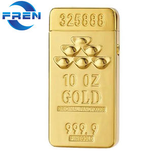 Accendino Elettrico Ricaricabile USB FREN FR-689 Antivento in Lega di Zinco con Doppio Arco a Barra d'Oro, Ecologico, con Fascio a X, Campione Gratuito - Product Image 5