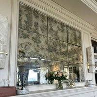 Vintage Frosted Glass Decorative Wall Mirror Waterproof Antique Style Glass Mirror Panel for Interior Home Hotel Wall Decoration