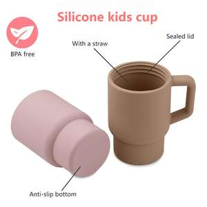 Vasos de Silicona para Bebés al por Mayor, Adorables Vasos Miniatura con Pajitas, Vasos Antiderrames de Silicona para Niños Pequeños - Product Image 2