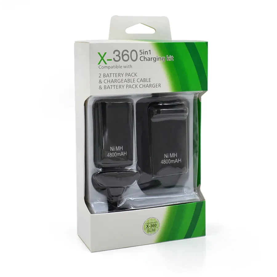 Pack de 2 batteries rechargeables pour contrôleurs Xbox 360, dispositif avec Station de recharge