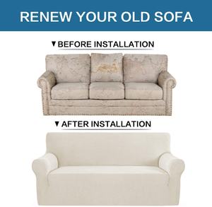 Fundas tejidas para sofá, cubiertas elásticas para sofá de 3 plazas, Jacquard - Product Image 3