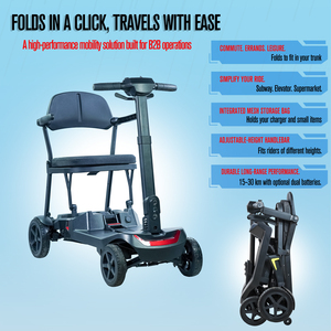 Scooter Eléctrico Plegable <span class=keywords><strong>para</strong></span> Personas Mayores y con Discapacidad |   Scooter Eléctrico Portátil de 4 Ruedas <span class=keywords><strong>para</strong></span> Centros de Cuidado y Viajes Diarios - Product Image 3