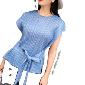 Camiseta de manga corta de las mujeres de verano <span class=keywords><strong>2020</strong></span> de encaje estilo-arriba adelgazar armas poco estilo ropa superior sin forro - Product Image 4
