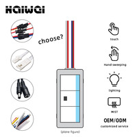 Interrupteur intelligent à capteur infrarouge électronique DC12V 5A 60W à double bouton, interrupteur de miroir à capteur de balayage manuel à une/trois couleurs avec fonction anti-buée