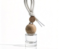 Vente en gros de flacons en verre transparents pour diffuseur d'aromathérapie automobile cylindriques vides de 8 ml, flacon d'huile essentielle avec bouchon sphérique