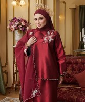 Dubai Stone Rok Hijab Robe Borka Muslim Satin Baju Kurung Kaftan Abaya Femmes Robe Musulmane Borong Modest Moden Plus Size