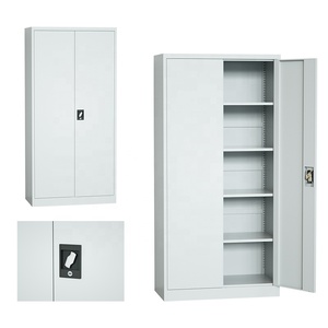 Armoire de rangement en acier durable pour la fabrication de meubles, armoire métallique à 2 portes avec 4 étagères réglables - Product Image 1