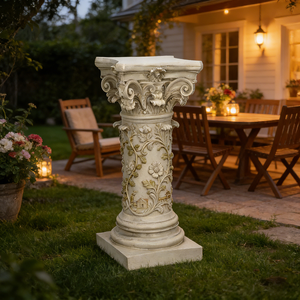 Soporte para Plantas con Diseño de Columna Romana Clásica, Pilar Griego de Resina Resistente para Decoración de Jardín o Balcón, Elegante Base Pedestal - Product Image 5