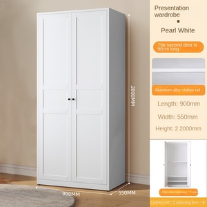 Grande capacità in acciaio MDF porta scorrevole Design moderno <span class=keywords><strong>per</strong></span> bambini in ferro guardaroba <span class=keywords><strong>per</strong></span> la casa camera da letto 60CM selezione esclusiva - Product Image 3