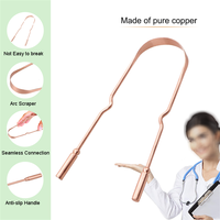 Nettoyeur de langue en cuivre pur, gratte-langue pour l'hygiène buccale, soin contre la mauvaise haleine, outil de nettoyage de la langue réutilisable