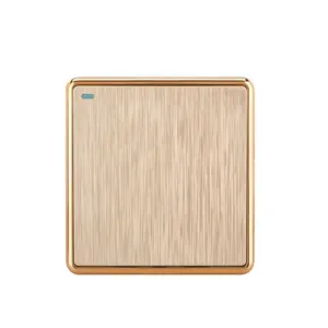 Sirode T3 Series British Standard Modern Gold Color Luxury 1 Gang 1 Way Electric Wall Switches And Sockets For Home