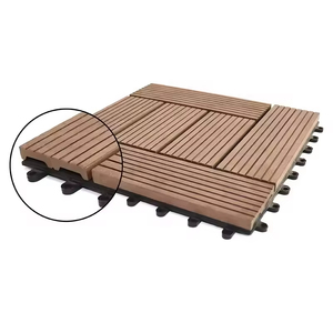 Baldosas de terraza entrelazadas de WPC para exteriores, modernas, con acabado de <span class=keywords><strong>madera</strong></span>, impermeables, antideslizantes, ignífugas, ecológicas, resistentes a la decoloración solar, fáciles de instalar. - Product Image 4