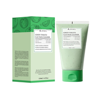 Masque nettoyant à l'argile de tomate verte avec logo personnalisé avec extrait de plante pour le nettoyage des pores exfoliation masques faciaux produits