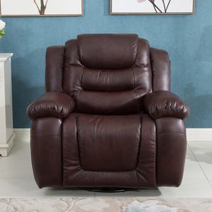 Diseño de transición Asiento único Uso doméstico Muebles Manija de cuero vivo Silla reclinable manual Silla giratoria y balancín - Product Image 3