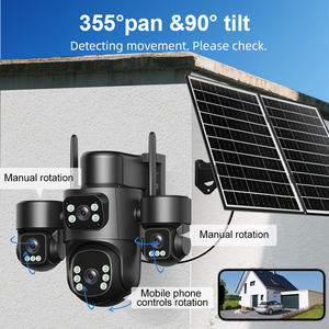Caméra de sécurité solaire 20MP AOV 4G 4 objectifs 4 écrans Suivi humain Enregistrement 24h/24 CCTV avec panneau solaire 15W Batterie 13200mAh - Product Image 5
