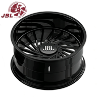 Jantes forgées monobloc 18-26 pouces noir brillant multi-rayons à déport profond avec capuchons flottants, jantes en alliage de luxe pour SUV grand format et berlines haut de gamme