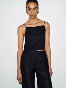 Women's Vintage Summer Woven <b>Linen</b> <b>Tank</b> <b>Top</b> Regular Fit Breathable ODM Versatile for Layering Outerwear - Product Image 3