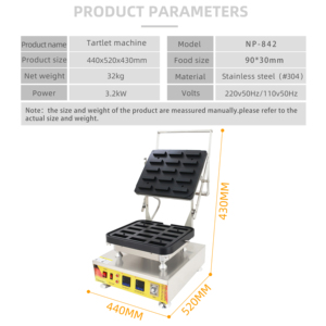 Equipo de Repostería Comercial, Máquina para Hacer Tartaletas, Waffles y Pasteles - Product Image 3