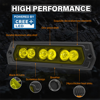 Barre lumineuse de conduite à faisceau hyper spot lumineux de 8 pouces pour SUV, camion, remorque, pare-chocs, montage encastré, couleur jaune ambre