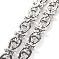 Collier chaîne cubaine œil de cheval 18 mm avec diamants CZ, collier croix, collier statement pour homme et femme