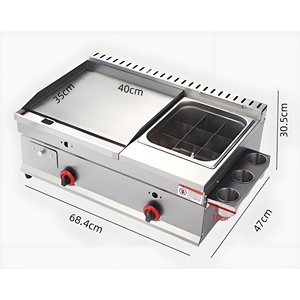 Friteuses et Plaques de Cuisson Professionnelles en Acier Inoxydable à Gaz pour Restaurants, Poulet Frit, Hamburgers, Steaks, et Stands de Restauration Ambulante - Product Image 3