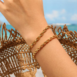 สร้อยข้อมือสแตนเลสสตีลคุณภาพสูง ชุบทอง 18K ดีไซน์คลาสสิก ปรับขนาดได้ เหมาะสำหรับเป็นของขวัญ - Product Image 5