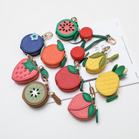 Dompet Koin Lucu dari Kulit PU Tianxin Ramah Lingkungan dan Tahan Lama, Dompet & Gantungan Kunci Bentuk Buah Stroberi Lemon Apel