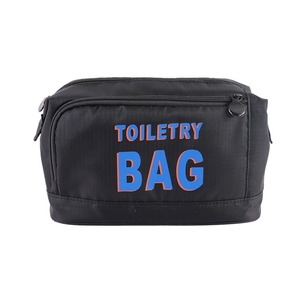 2026 Wholesale National Two-Layer Custom Logo Travel for Storage <b>Bags</b> Zipper Cosmetic Makeup Microfiber Polyester wash <b>bags</b> - Product Image 1