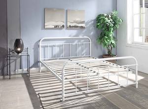 Оптовая продажа, простая конструкция, кованая железная платформа, кровать размера «<span class=keywords><strong>King</strong></span>-Size», медная щетка, металлические каркасы кровати - Product Image 3