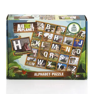 Benutzerdefinierte karton alphabet spiel jigsaw puzzle spielzeug entwicklungs pädagogisches spiele für kinder