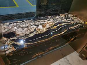 יוקרה טבעי מוזהב שחור לבן גרניט שטוח מטבח עליון משטח בסגנון עיצוב מודרני - Product Image 6