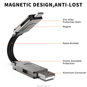 In lega di zinco tutto In uno PD 60W ricarica rapida Multi caricatore 4 In 1 <span class=keywords><strong>Mini</strong></span> <span class=keywords><strong>cavo</strong></span> portachiavi magnetico <span class=keywords><strong>Usb</strong></span> portachiavi - Product Image 4