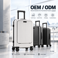 Valise PC personnalisée OEM ODM avec compartiment frontal pour ordinateur portable, port USB, porte-gobelet et serrure TSA pour marques en marque blanche