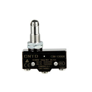 Microinterruptor Eléctrico CNTD Changde CM-1308X SPDT, Circuito de Reinicio Automático, Rodillo Recto Hecho de Plástico - Product Image 1