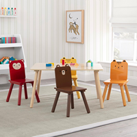 Ensemble table et chaises Animal Adventure pour les activités artistiques et créatives des enfants, utilisation en extérieur, à l'école, pour les repas - Robuste et durable