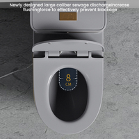 Vente chaude Moderne One Piece Sanitaire Toilette Siphonique Chasse D'aisance Commode avec Glacé WC Céramique P-Trap Drainage pour Salle De Bains