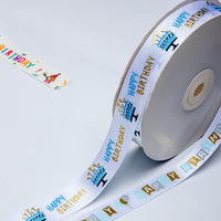 Pita Satin Ganda Cetak Logo Kustom Mewah dengan Hot Stamping Emas untuk Pita Pembungkus Hadiah Buket Pernikahan dan Liburan Paskah
