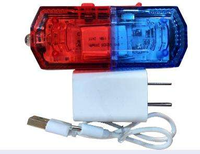 Lampe de signalisation à LED rouge et bleue, rechargeable par type C, lampe de patrouille extérieure pour épaule, lampe de signalisation routière