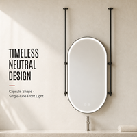 Miroir de salle de bain LED moderne à double barre pour projets hôteliers, miroir de plafond tactile pour chambre à coucher