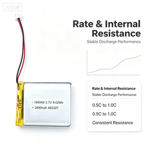 2600mAh 3.7V Pouch Lithium Ion <b>Battery</b> 104049 9.62Wh Rechargeable Backup Cell <b>Flat</b> Pack <b>Battery</b> for Consumer Electronics - Product Image 3