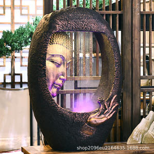 น้ำพุเซนสวนกลางแจ้งสำหรับตกแต่งบ้านการตกแต่งที่หรูหราการตกแต่งแบบ budda HEAD ลูกบอลสวนแบบเซน - Product Image 5