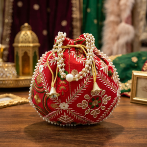 Bolso de mano con bordado étnico indio para mujer, último diseño, regalo de boda, Potli, a precio de fábrica - Product Image 4