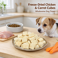Friandises lyophilisées pour animaux de compagnie : tranches de poulet et de carotte pour chiots, chiens seniors et chats – Alimentation quotidienne pour chiens et chats – Idéal pour les animaleries et les cliniques vétérinaires