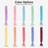 Extensions de tresses synthétiques en fibre haute température à double trame, résistantes à la chaleur, vente en gros, logo personnalisé, usine OEM/ODM