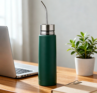Botol Termos Vakum Stainless Steel Dinding Ganda Anti Bocor dengan Filter Yerba Mate 17oz 24oz