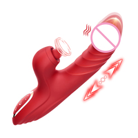 Weiblicher Einziehbarer Heiz-Vibrator mit 5 Geschwindigkeiten, Teleskop-Dildo und Zungenleckfunktion, Latexfrei