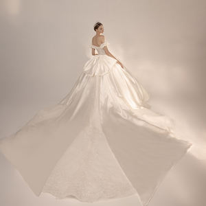 ชุดเจ้าสาว2ชิ้นแบบมีลูกไม้แขนยาวแบบถอดได้ชุดเดรสแต่งงานเจ้าหญิง Lsmx049-1 - Product Image 4