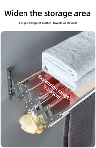 <span class=keywords><strong>Portasciugamani</strong></span> a scomparsa in acciaio inossidabile <span class=keywords><strong>bagno</strong></span> ripiegabile a parete porta porta stendino <span class=keywords><strong>per</strong></span> balcone - Product Image 4