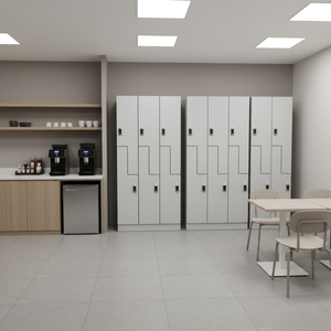 Casier vestiaire en forme de Z HPL pour salle de change - Product Image 3