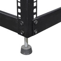Baie de serveur HJ Open 12U 42U en acier, standard 19 pouces, profondeur 600 mm, capacité 9U, pour centre de données, montage mural, ISO noir